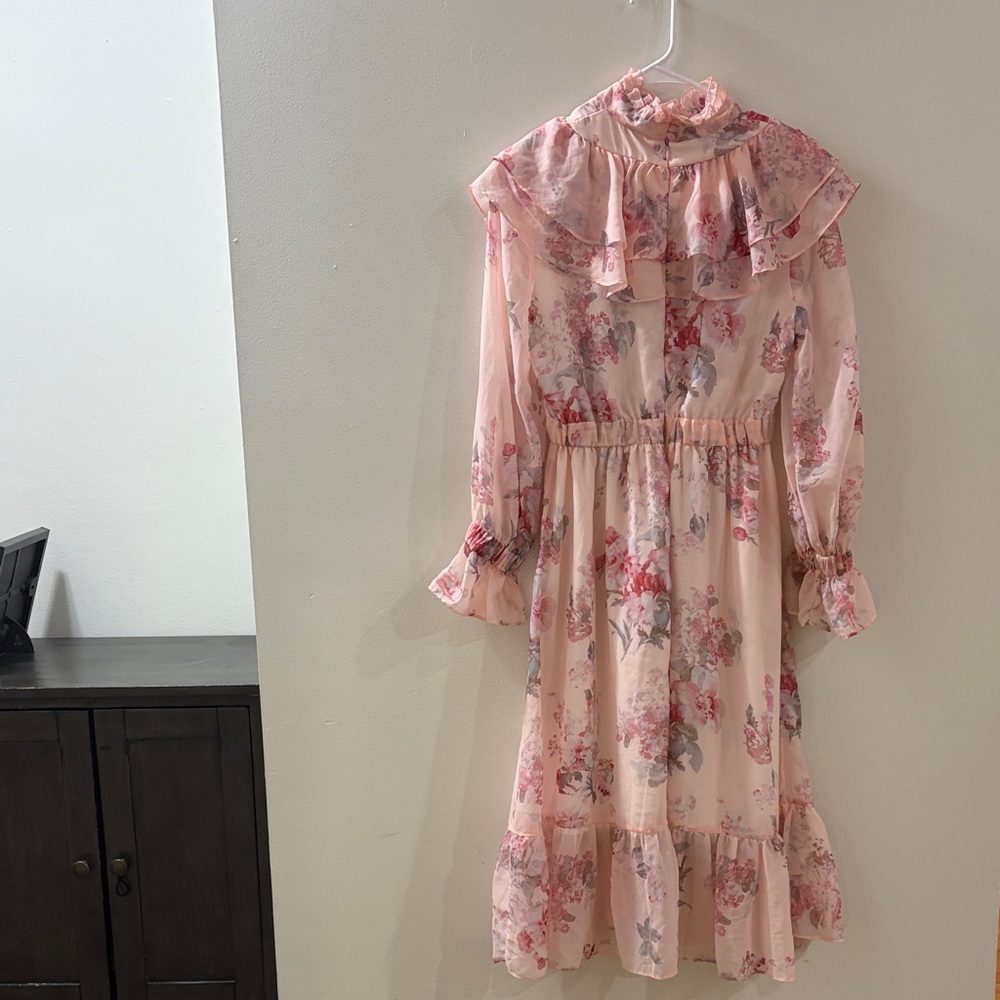 Floral Ruffle Long Sleeve Dress - Picture 3 of 4